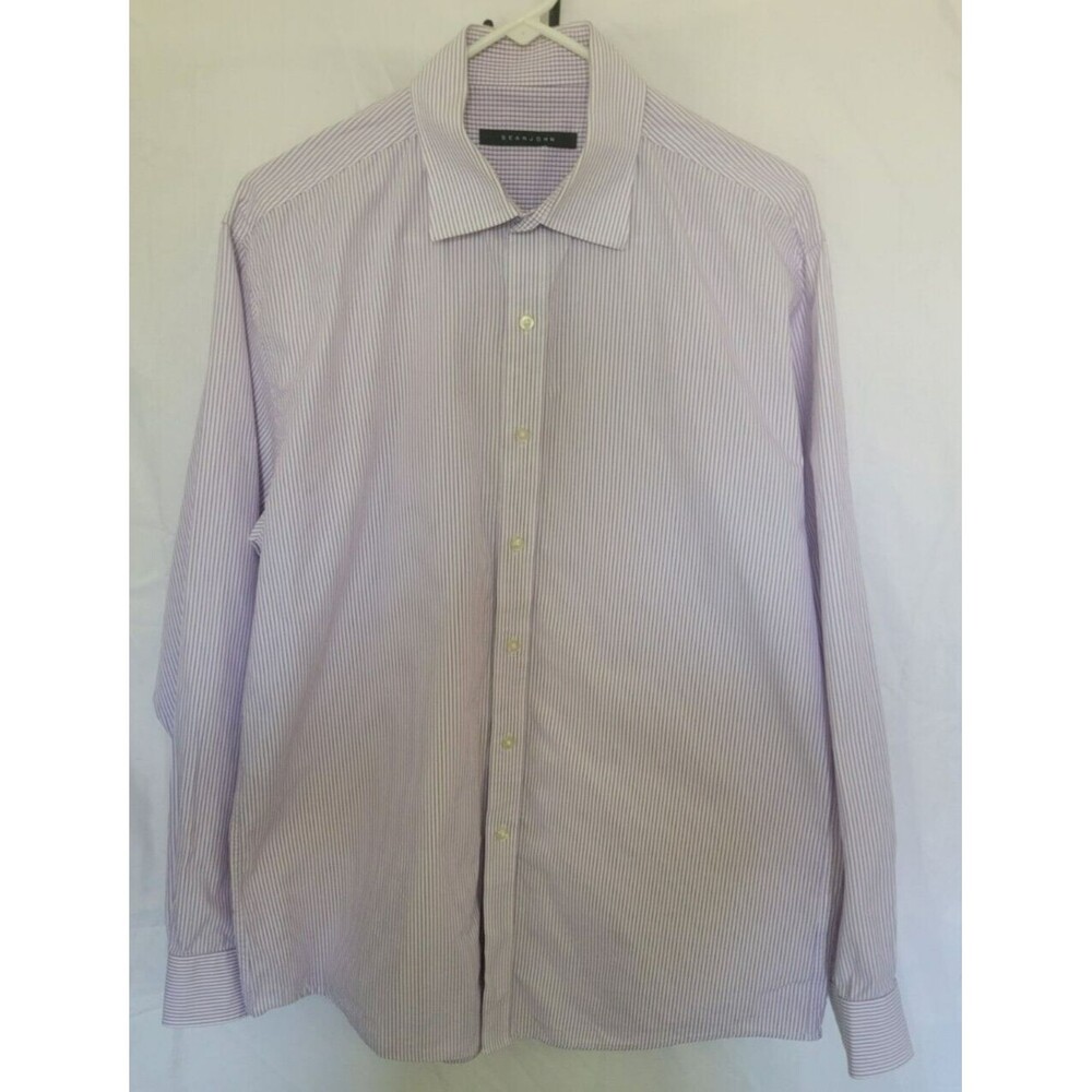 Sean John Tailored Mens Dress Shirt Size 16.5 34/35 Long Sleeve Button Down